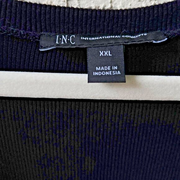 INC Womens Black Chevron Contrast Trim Pullover Tunic Sweater Top XXL BHFO 1313 - Picture 7 of 16